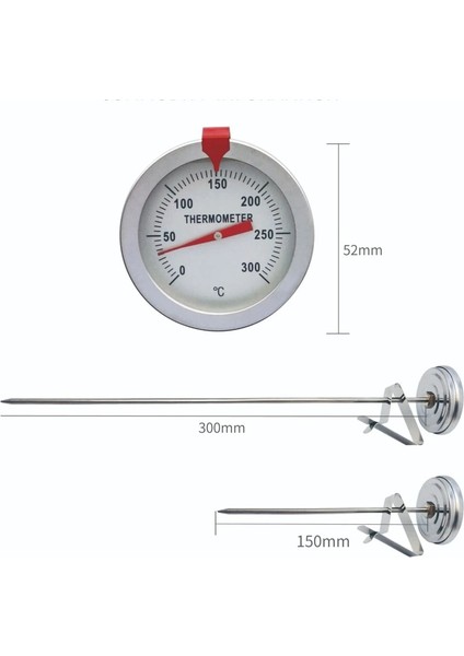 30CM 11.8in Anında Okuma Et Termometresi Derin Kızartma Termometresi Fırın Termometresi Yemeklik Yağ Için Derin Kızartma Fry Barbekü Izgara 2 Tip Q84D (Yurt Dışından)