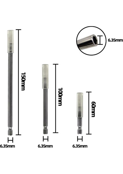 150MM 60/100/150MM Tornavida Bit Tutucu 1/4 ''hex Shank Uzatma Çubuğu Hızlı Değişim Tornavida Ipuçları Tutucu Soket El Aracı (Yurt Dışından) fırsatları