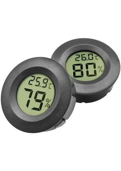 Siyah Mini LCD Dijital Neme Termometre Higrometre Buzdolabı Dondurucu Test Cihazı Termohigrometre Dedektörü Termometre Pet Araba (Yurt Dışından)