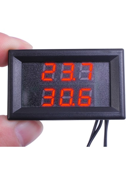 Kırmızı Kırmızı Dc 4 V-28 V 0.28 Inç Mini LED Çift Ekran Dijital Sıcaklık Sensörü, Ntc Su Geçirmez Metal Çift Problu Sıcaklık Test Cihazı (Yurt Dışından) modelleri
