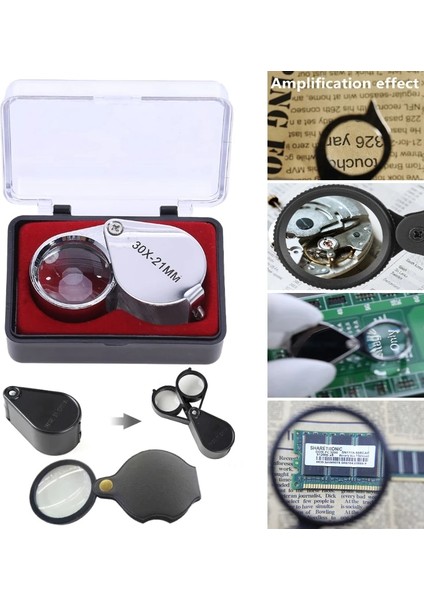 10X 21 mm Kutu ile Metal Takı Büyüteç Kuyumcular Göz Aracı Mücevherat Katlanır Büyüteç Cam Lens Büyüteç Üçlü Cam Takı Elmas (Yurt Dışından) fiyatları