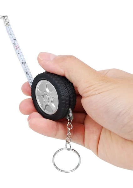 B 2 Adet 1 M Mezura Lastik Şekli Mini Geri Çekilebilir Bant Santimetre/ayak Anahtarlık Cetvel Seyahat Kamp Için Dikiş Aracı (Yurt Dışından)