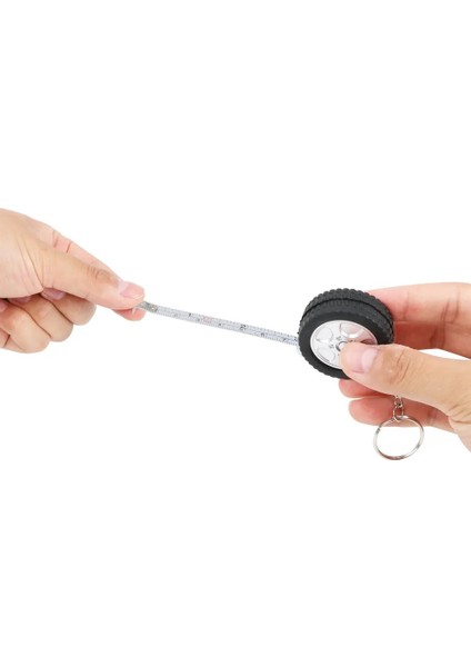 B 2 Adet 1 M Mezura Lastik Şekli Mini Geri Çekilebilir Bant Santimetre/ayak Anahtarlık Cetvel Seyahat Kamp Için Dikiş Aracı (Yurt Dışından)