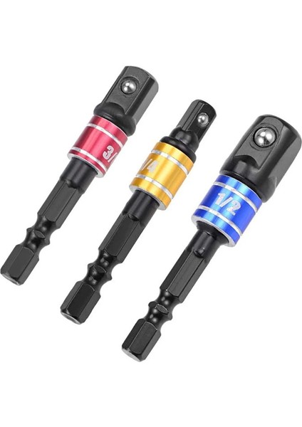 Balck 1-4 1 Adet Matkap Soket Adaptörü Darbeli Sürücü Hex Shank ile 1/4 "3/8" 1/2 "uzatma Çubuğu Uçları Elektrikli Matkap Kafaları Kare Soket Matkap (Yurt Dışından)