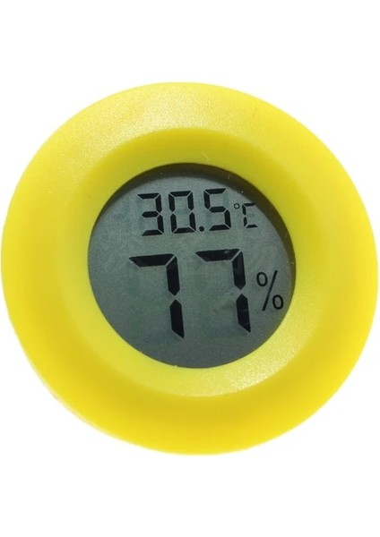 Sarı 2ın1 Mini Termometre Higrometre LCD Dijital Sıcaklık Nem Ölçer Dedektörü Sıcaklık Kapalı Oda Termometresi Higrometre (Yurt Dışından)