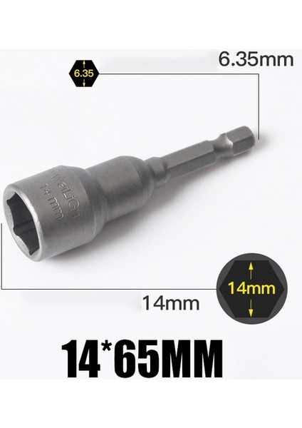 14MM x 65MM 1 Adet 3MM-24MM Altıgen Darbe Soketi Manyetik Olmayan Somun Tornavida Seti 1/4 6.35MM Anahtarı 65MM Uzun Adaptör Elektrikli Matkap Soket Kiti (Yurt Dışından)
