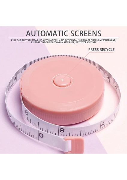 Pembe 2m 200CM Mini Şerit Metre Bant Terzi Cetvel Anahtarlık Ölçüm Bandı Giyim Boyutu Mezura Taşınabilir Dikiş Araçları Aksesuar (Yurt Dışından) fırsatları