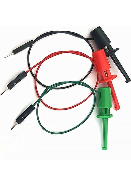 3 Adet 3 Adet Elektrik Kanca Tipi Test Klipsi Enstrümantasyon Transistör Test Cihazı Kanca Tipi Test Klipsi Probları Kiti Erkek Kafa Dupont Hattı (Yurt Dışından)