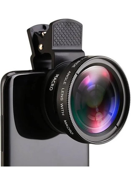 Mehtap Gümüşü 2023 Yeni 2'si 1 Arada Evrensel Telefon Lensi 0,45X Ultra Geniş Açı 12,5x Makro Hd Kamera Lensi (Yurt Dışından)