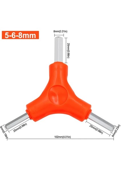 D 3 In 1 Trigeminal Altıgen Anahtar Seti 2.5/3/4/5/6/8mm Altıgen Anahtar Karbon Çelik El Aletleri Bisiklet Bakım Araçları (Yurt Dışından)