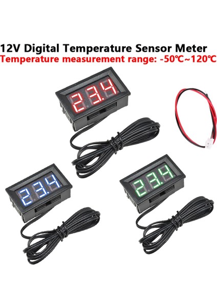 Çubuk Mavi DC12V 0.56 "mini Dijital LED Termometre Araba Sıcaklık Monitörü Için Panel Metre Ölçüm Aralığı -50-120 ℃ Sıcaklık Probu ile (Yurt Dışından) modelleri