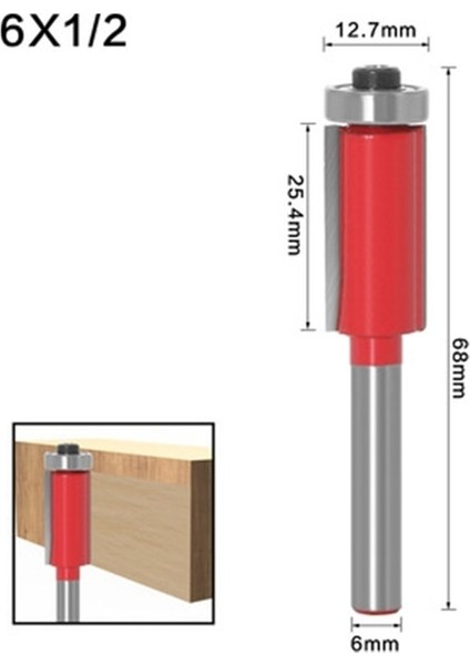 6mm Shank D Meslek Alaşım Ağaç Işçisi Freze Kesici 6mm 1/4 "shank Gömme Kırpma Ahşap Freze Uçları Rulman Uçlu Değirmen Aksesuarları (Yurt Dışından)