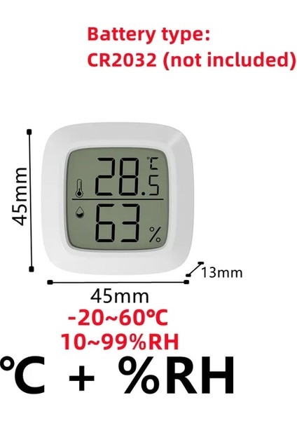 Mını-D Mini LCD Dijital Termometre Higrometre Kapalı Oda Sıcaklığı Nem Ölçer Sensör Ölçer Hava Istasyonu (Yurt Dışından)