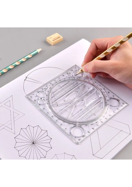 Siyah Dönebilen Çizim Cetveli Öğrenci Matematiksel Stereo Geometri Sanat Tasarım Şablonu (Yurt Dışından) modelleri