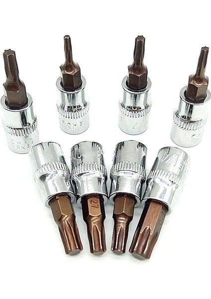 T10 1 Adet Torx Kafa Tornavida Uçları Lokma Seti 1/4 Inç Sürücü Soket El Aletleri T10 T15 T20 T25 T27 T30 T40 Motor Tamir Araçları (Yurt Dışından)