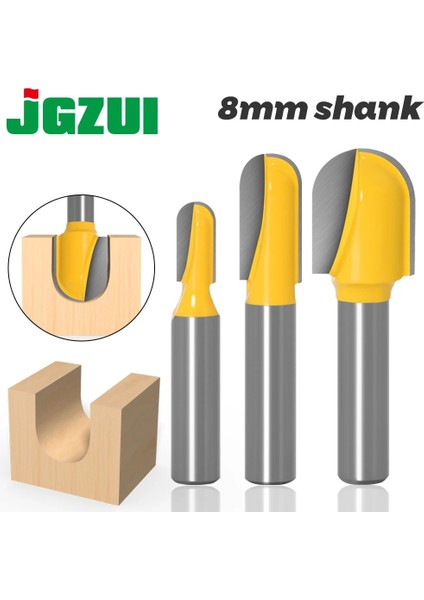 8x6.35 1 Pc 8mm Shank Freze Ucu Karbür Freze Aracı Uzun Bıçak Yuvarlak Burun Bit Çekirdek Kutusu Yönlendirici Bit (Yurt Dışından)