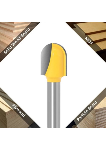 8x6.35 1 Pc 8mm Shank Freze Ucu Karbür Freze Aracı Uzun Bıçak Yuvarlak Burun Bit Çekirdek Kutusu Yönlendirici Bit (Yurt Dışından)