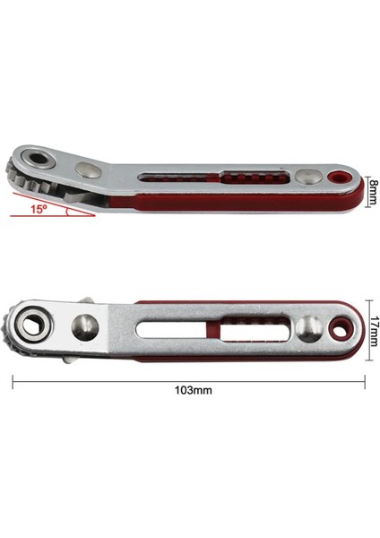 01 Mini Cırcır Anahtarı Tornavida 1/4 Inç Sürücü Soket Altıgen Tornavida Bit Çift Sürücü Kafa Cırcır Anahtarı El Aletleri ile Iki Kafa (Yurt Dışından) modelleri