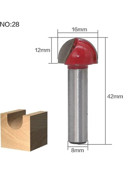 NO28 1 Adet 8mm Shank Ahşap Freze Ucu Düz Uçlu Freze Düzeltici Temizleme Gömme Trim Köşe Yuvarlak Koy Kutusu Uçları Araçları Freze Cutte (Yurt Dışından)