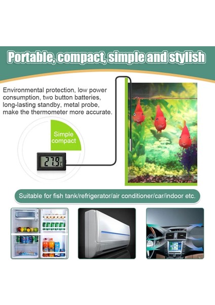 Hiçbir Tel Beyaz Yeni Mini Dijital LCD Kapalı Uygun Sıcaklık Sensörü Nem Ölçer Termometre Higrometre Akvaryum Aletleri Ölçer (Yurt Dışından) modelleri