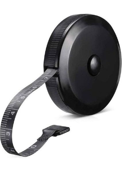 Siyah Mini Kendinden Sıkma Vücut Ölçüm Cetveli Otomatik Teleskopik Mezura Filmi Metrik Santimetre Bant 1.5 M Dikiş Terzi Metre (Yurt Dışından)