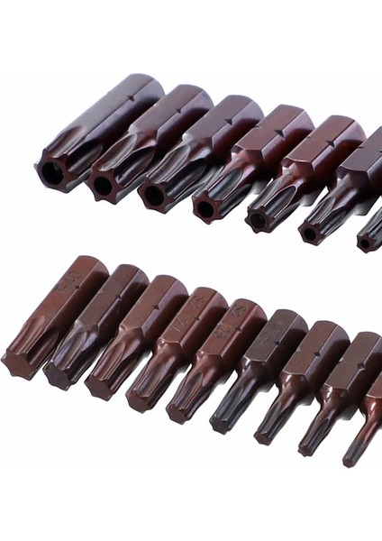 T6-T40 Delikli 25MM Torx Yıldız Tornavida Uçları Delik Manyetik Tornavida Ucu T20 T25 T6-T40 1/4 Inç Hex Shank S2 Çelik Tornavida Seti Araçları (Yurt Dışından)