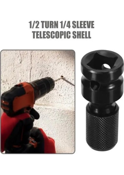 B 1/2 Inç Kare 1/4 Inç Hex Cırcır Soket Anahtarı Soket Adaptörü Ingiliz Anahtarı Takımı Sürücü Dönüştürücü Darbe Aracı Lengte 50MM (Yurt Dışından)