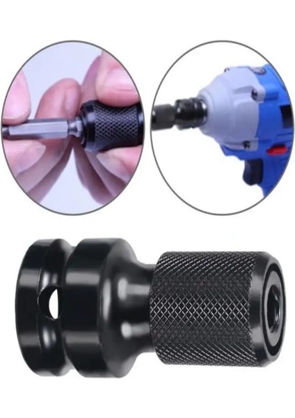 B 1/2 Inç Kare 1/4 Inç Hex Cırcır Soket Anahtarı Soket Adaptörü Ingiliz Anahtarı Takımı Sürücü Dönüştürücü Darbe Aracı Lengte 50MM (Yurt Dışından)
