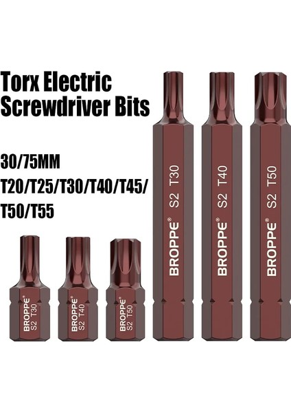 30MM T40 Torx 30/75MM T20/25/30/40/45/50/55 Torx Elektrikli Tornavida Uçları Güçlü Manyetizma Hex Shank Toplu Kafa S2 Yüksek Sertlik Uçları Araçları (Yurt Dışından) fiyatları
