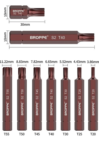 30MM T40 Torx 30/75MM T20/25/30/40/45/50/55 Torx Elektrikli Tornavida Uçları Güçlü Manyetizma Hex Shank Toplu Kafa S2 Yüksek Sertlik Uçları Araçları (Yurt Dışından) modelleri