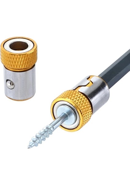 Sarı Toplu Kafa 1 Adet 8 Adet 6.35MM Tornavida Manyetik Halka Kafa S2 Alaşımlı Elektrikli Tornavida Bit Kaymaz Hex Manyetik Halka Toplu Kafa El Aletleri (Yurt Dışından) fırsatları