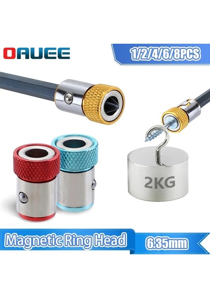 Sarı Toplu Kafa 1 Adet 8 Adet 6.35MM Tornavida Manyetik Halka Kafa S2 Alaşımlı Elektrikli Tornavida Bit Kaymaz Hex Manyetik Halka Toplu Kafa El Aletleri (Yurt Dışından) indirimleri