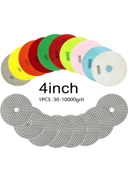 10000 Grit 1 Pc 4 Inç Islak/kuru Elmas Parlatma Pedi Esnek Taşlama Diskleri Granit Mermer Taş Beton Zemin Parlatma Zımpara (Yurt Dışından) fiyatları