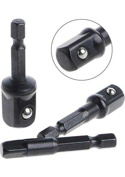 Kısa 3 Adet Darbe Soket Adaptörü 1/4 3/8 1/2 Inç Somun Sürücü Soketleri Hex Shank Uzatma Tornavida Kolu Aracı (Yurt Dışından)