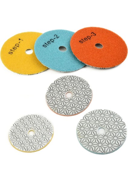 Grit 3 1 Adet 4 Inç 100MM Zımpara Kağıdı Kuru/ıslak Elmas 3 Adım Parlatma Pedleri Taşlama Tekerlek Granit Reçine Parlatma Zımpara Parçaları (Yurt Dışından)