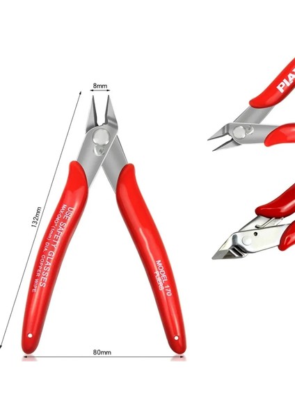 Kırmızı 170 Tel Kesici Kesme Pensesi Pratik Tel ve Kablo Kesme Düz Kargaburun Dıy Düzeltici Konik Kesici Kırmızı El Aletleri (Yurt Dışından) modelleri