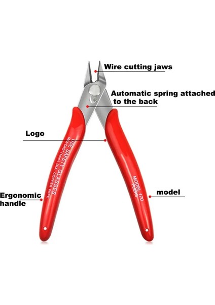 Kırmızı 170 Tel Kesici Kesme Pensesi Pratik Tel ve Kablo Kesme Düz Kargaburun Dıy Düzeltici Konik Kesici Kırmızı El Aletleri (Yurt Dışından) fırsatları