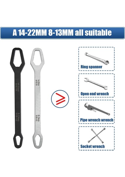 145MM 3-17MM 3.5mm 8-22MM Evrensel Torx Anahtarı Kurulu Kendinden Sıkma Ayarlanabilir Çift Kafalı Anahtar Çok Amaçlı Anahtar Mekanik Atölye El Aleti (Yurt Dışından) indirimleri