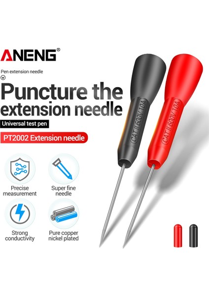 1 Çift Klip 1mm Pin Yalıtım Delme Iğnesi Tahribatsız Multimetre Test Probu 10A 600 V 2mm Test Ucu Vichy Fluke Ucu Prob (Yurt Dışından)