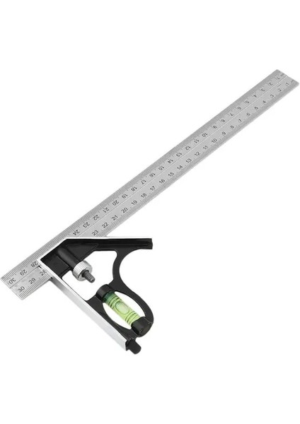 Açı Cetvel 300MM Ayarlanabilir Kombinasyon Kare Açı Cetvel 45/90 Derece Kabarcık Seviyesi Çok Fonksiyonlu Ölçer Ölçme Araçları Sıcak (Yurt Dışından)