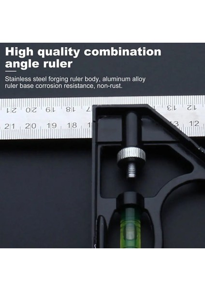 Açı Cetvel 300MM Ayarlanabilir Kombinasyon Kare Açı Cetvel 45/90 Derece Kabarcık Seviyesi Çok Fonksiyonlu Ölçer Ölçme Araçları Sıcak (Yurt Dışından) indirimleri