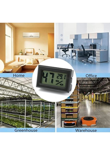 Telli Mini Dijital LCD Termometre Higrometre Sıcaklık Kapalı Uygun Nem Sıcaklık Sensörü Ölçer Ölçer Aletler Kablo (Yurt Dışından)