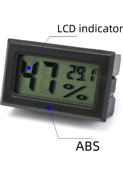 Telli Mini Dijital LCD Termometre Higrometre Sıcaklık Kapalı Uygun Nem Sıcaklık Sensörü Ölçer Ölçer Aletler Kablo (Yurt Dışından)