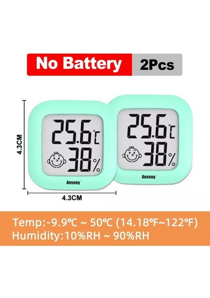 2 Adet Yeşil Mini Nem Ölçer Sensörü Ölçer LCD Dijital Termometre Higrometre Kapalı Oda Elektronik Sıcaklık Hava Istasyonu Ev Için (Yurt Dışından)