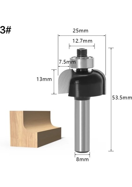 No3 1 Adet 8mm Shank Ahşap Freze Ucu Düz Uçlu Freze Düzeltici Temizleme Gömme Trim Köşe Yuvarlak Koy Kutusu Uçları Araçları Freze Kesici (Yurt Dışından)