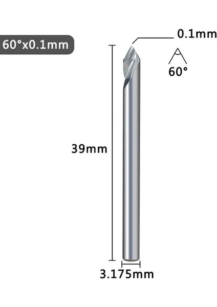 60D 0 1 1 Adet 3D Gravür Bit Ucu Uç Freze Kesicisi 20-60 Derece Ucu Karbür Ağaç Işleme Freze Kesicisi Kesme Demir Çelik Aletler (Yurt Dışından)