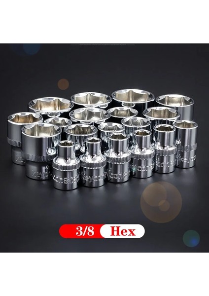 11MM 3/8 Inç Sürücü 8-24MM Altıgen Anahtar Kafası Cr-V 6 Nokta Diş Cırcır Anahtarı Lokma Seti Araba Tamir Aracı Soket Somun Sökme Için Yeni (Yurt Dışından)