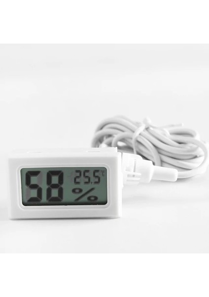 Beyaz Mini Dijital LCD Oto Araba Pet Termometre Nem Sıcaklık Ölçer Sensör Ölçer Termostat Higrometre Pirometre Termograf (Yurt Dışından)