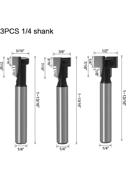 6X12.7MM 1/4 Inç Shank 6/8mm T-Yuvası Kesici Ağaç Işleme Yönlendirici Bit Seti Anahtar Deliği Bit T Planya Freze Kesicisi Yönlendirici Çilek Ahşap (Yurt Dışından) fırsatları