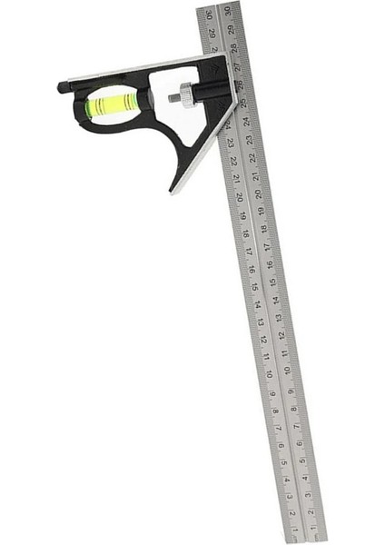 Açı Kare Ölçme Alet Takımı Hassas Paslanmaz Çelik Alüminyum Dayanıklı Ayarlanabilir Kombinasyon Su Terazisi 12 "300MM (Yurt Dışından)